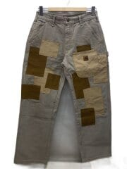 画像：ボトム/32/コットン/カーキ/パッチワーク/使用感/ヨゴレ有