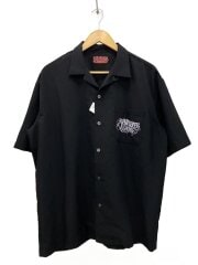 画像：半袖シャツ/L/レーヨン/黒