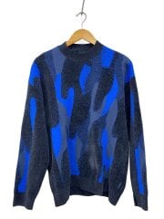 画像：ニット・セーター(厚手)/L/ポリエステル/ブルー/総柄
