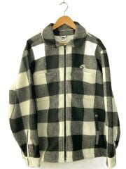 画像：フリースジャケット/L/ポリエステル/BLK/チェック/HV1422-100