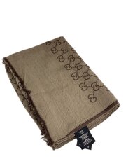 画像：スカーフ/ウール/BRW/総柄/レディース/GG柄/シルク混