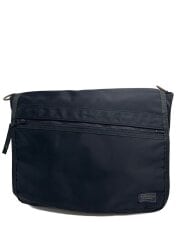 画像：ショルダーバッグ/ナイロン/BLK/無地/17-6/内側使用感有/ストラップほつれ有