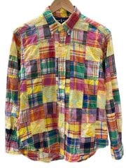 画像：タイダイパッチワーク/長袖シャツ/M/コットン/マルチカラー/チェック