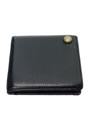 画像：2つ折り財布/レザー/BLK/無地/メンズ