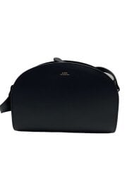 画像：ショルダーバッグ/レザー/BLK/無地