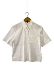 画像：半袖ブラウス/S/コットン/WHT/無地/01-4108202-000-902//