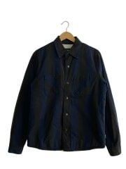 画像：シャツジャケット/Stripe Sherpa Shirt/ジャケット/S/コットン/NVY/ストライプ