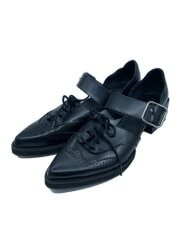 画像：Wing tip Stap shoes/ウィングチップストラップシューズ/39/BLK