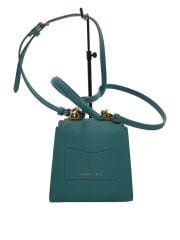 画像：ジオメトリックトップハンドルチェーンリンクバッグ/--/GRN