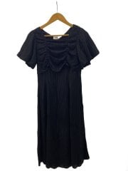 画像：半袖ワンピース/O/レーヨン/BLK/無地/61-26-1182-370