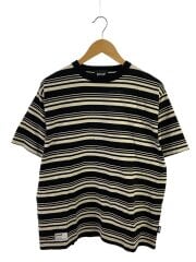 画像：Tシャツ/L/コットン/BLK/ボーダー/782-4134014