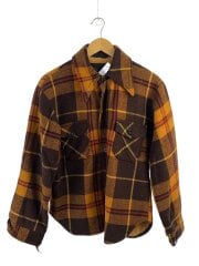 画像：70s/ジャケット/38/ウール/ORN/チェック/裏ボア//