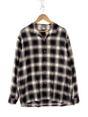画像：FRONT 11201/RAYON GABARDINE OPEN COLLAR SHIRT/XL/レーヨン/BLK//