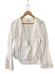 画像：17SS/TACKKING SHIRTS/長袖ブラウス/34/コットン/WHT/FU-F-TP003C//