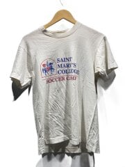 画像：R/シングルステッチ/90s/USA製/襤褸/カレッジ/サッカーTシャツ/S/コットン/WHT