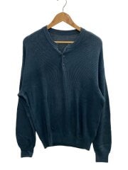 画像：Aze Henry Neck L/S/ヘンリーネックニット/1/コットン/BLU/2201-007//