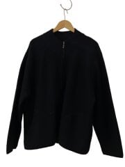 画像：FIELD GEAR/オーストラリア製/ジップアップニット・セーター(厚手)/2X/ウール/BLK