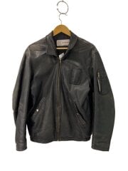 画像：EM/AU RENARD/フランス製/民間品/フライトジャケット/--/レザー/BLK