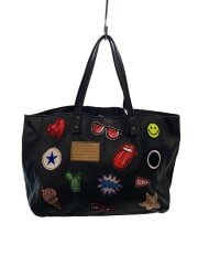 画像：別注ワッペントートバッグ/レザー/BLK