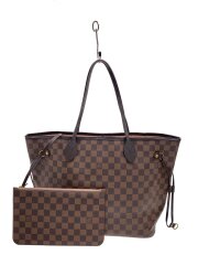 画像：3)ネヴァーフルMM_ダミエ・エベヌ/レザー/BRW/総柄/内側汚れ有