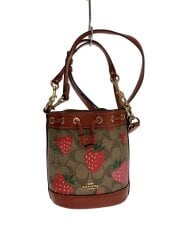 画像：ショルダーバッグ/レザー/BRW/総柄/CH164/シグネチャー/いちご