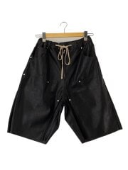 画像：ショートパンツ/M/フェイクレザー/BLK/25A-PTS050-DS//