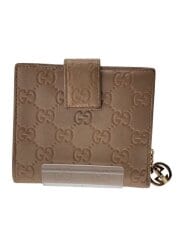 画像：2つ折り財布_グッチシマ/レザー/PNK/レディース