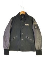 画像：スタジャン/M/コットン/BLK/NO.0211AB04/擦れ多数