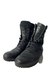 画像：レースアップブーツ/UK7/BLK/レザー