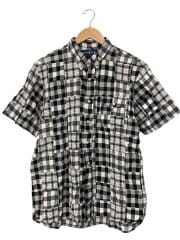 画像：半袖シャツ/L/コットン/BLK/チェック