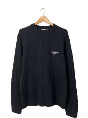 画像：ニット・セーター(厚手)/L/ウール/BLK/無地/i033885