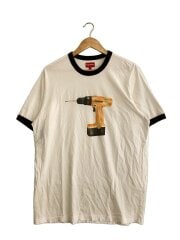 画像：Tシャツ/L/コットン/WHT/無地/Drill Ringer Tee//