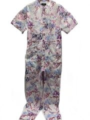 画像：オールインワン/34/リネン/総柄