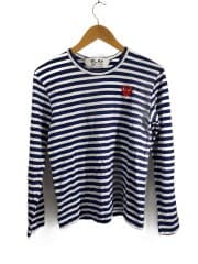 画像：長袖Tシャツ/XS/コットン/NVY/ボーダー/ax-t010//