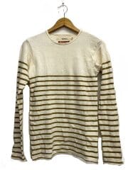 画像：長袖Tシャツ/S/コットン/CRM/ボーダー