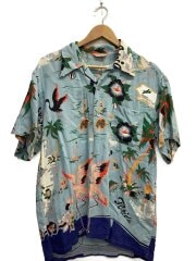 画像：アロハシャツ/L/レーヨン/BLU/総柄