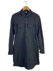 画像：長袖ワンピース/M/コットン/BLK