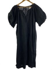 画像：半袖ワンピース/FREE/コットン/BLK/無地/1814252400010