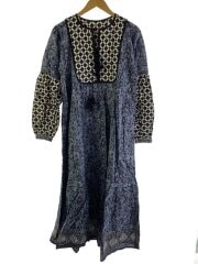 画像：長袖ワンピース/one/コットン/NVY/総柄/1814252400018