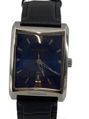 画像：クォーツ腕時計/アナログ/レザー/BLU/BLK/OR001