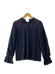 画像：長袖ブラウス/38/コットン/NVY/55M33-876-29//