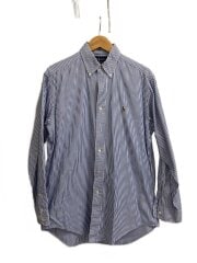 画像：長袖シャツ/15/コットン/BLU/ストライプ