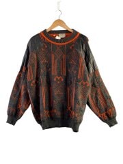 画像：90s/レザー切替/PRONTO　UOMO/ニット・セーター(厚手)/M/ウール/GRY
