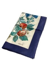 画像：スカーフ/花/シルク/NVY/レディース