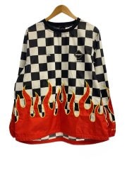 画像：19ss/CHECKER FLAME PISTEナイロンジャケット/M/ポリエステル/BLK/FCRB-190002