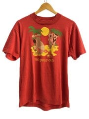 画像：80s~90s/USA製/コアラ/カニ/Tシャツ/L/コットン/RED/プリント