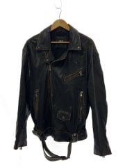 画像：ダブルライダースジャケット/XL/羊革/BLK