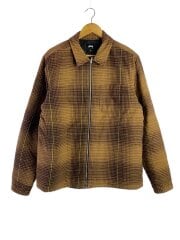 画像：ジャケット/L/コットン/BRW/チェック