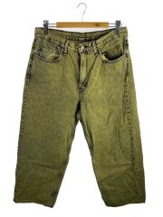 画像：ストレートパンツ/--/コットン/GRN/無地