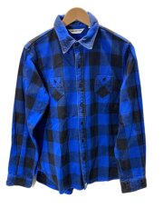 画像：ネルシャツ/M/コットン/BLU/チェック